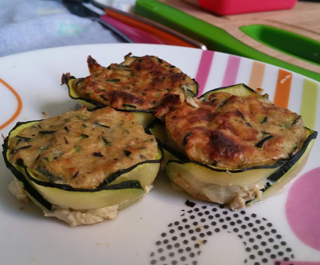Petits flans de courgette en corolle