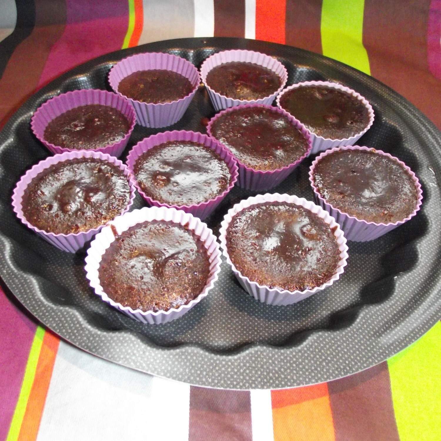 Petits fondants au chocolat, coeurs coulants au praliné