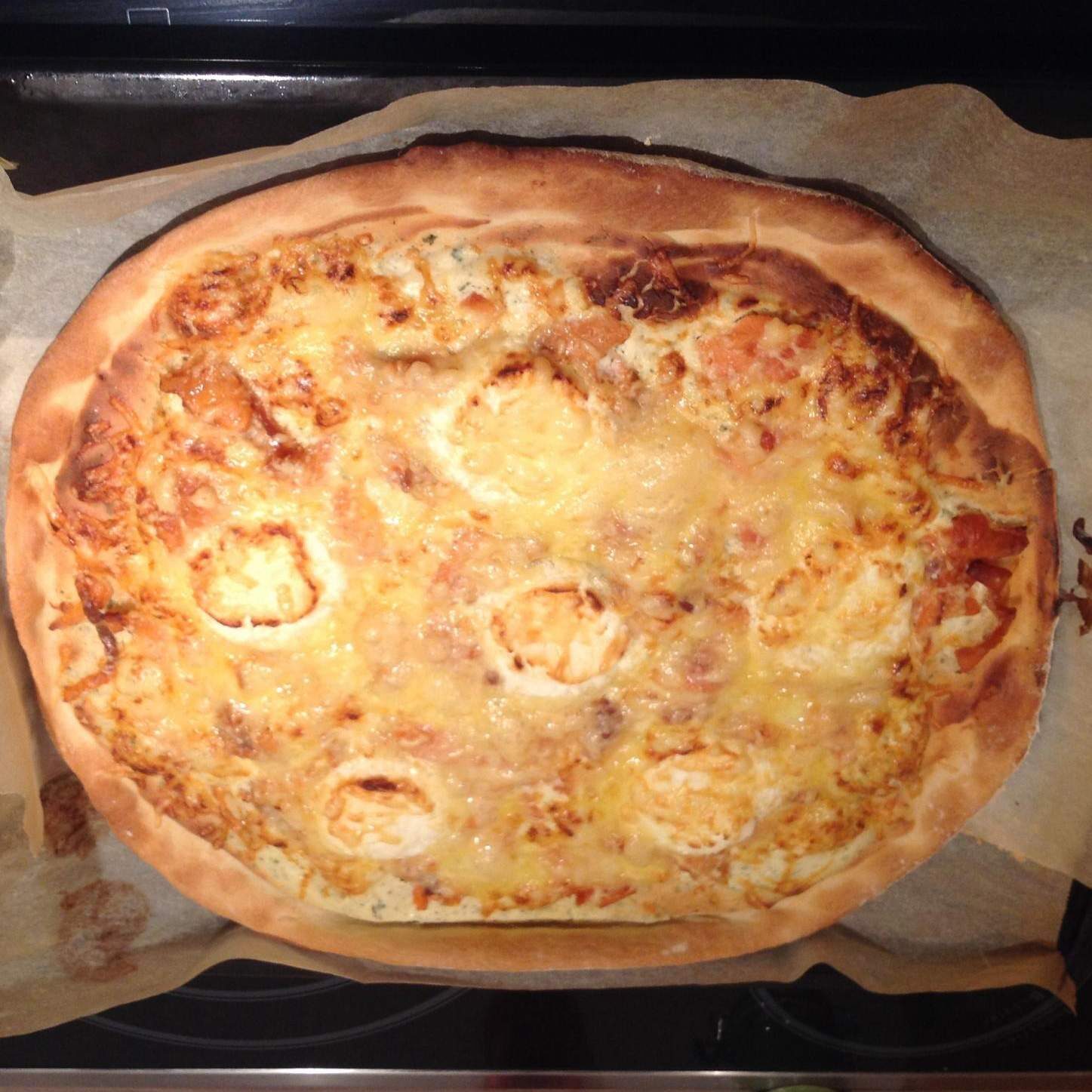 Pizza au saumon fumé