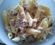 Plat minute - Pâtes au jambon et champignons