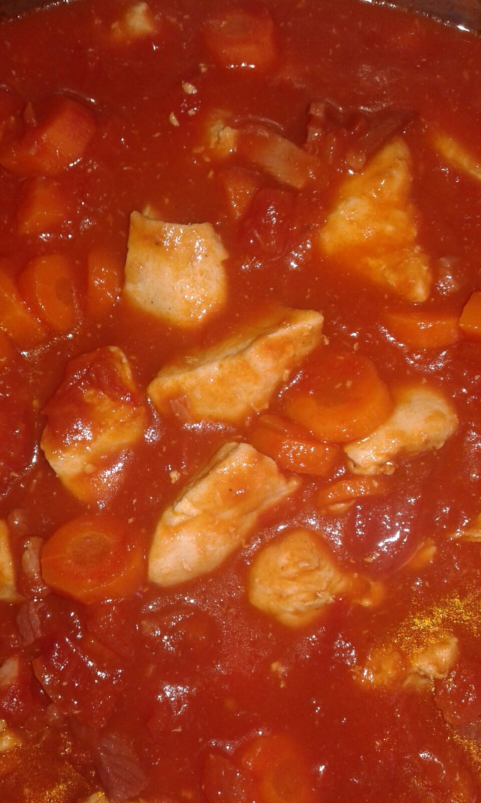 Poulet et sa sauce tomate bacon