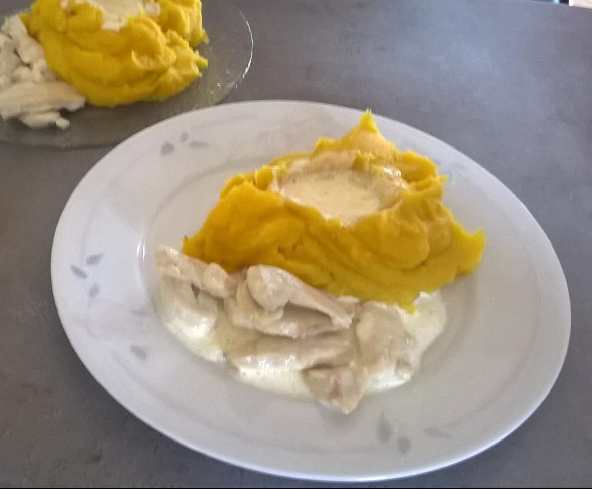 puree de potiron/pommes de terre bien ferme