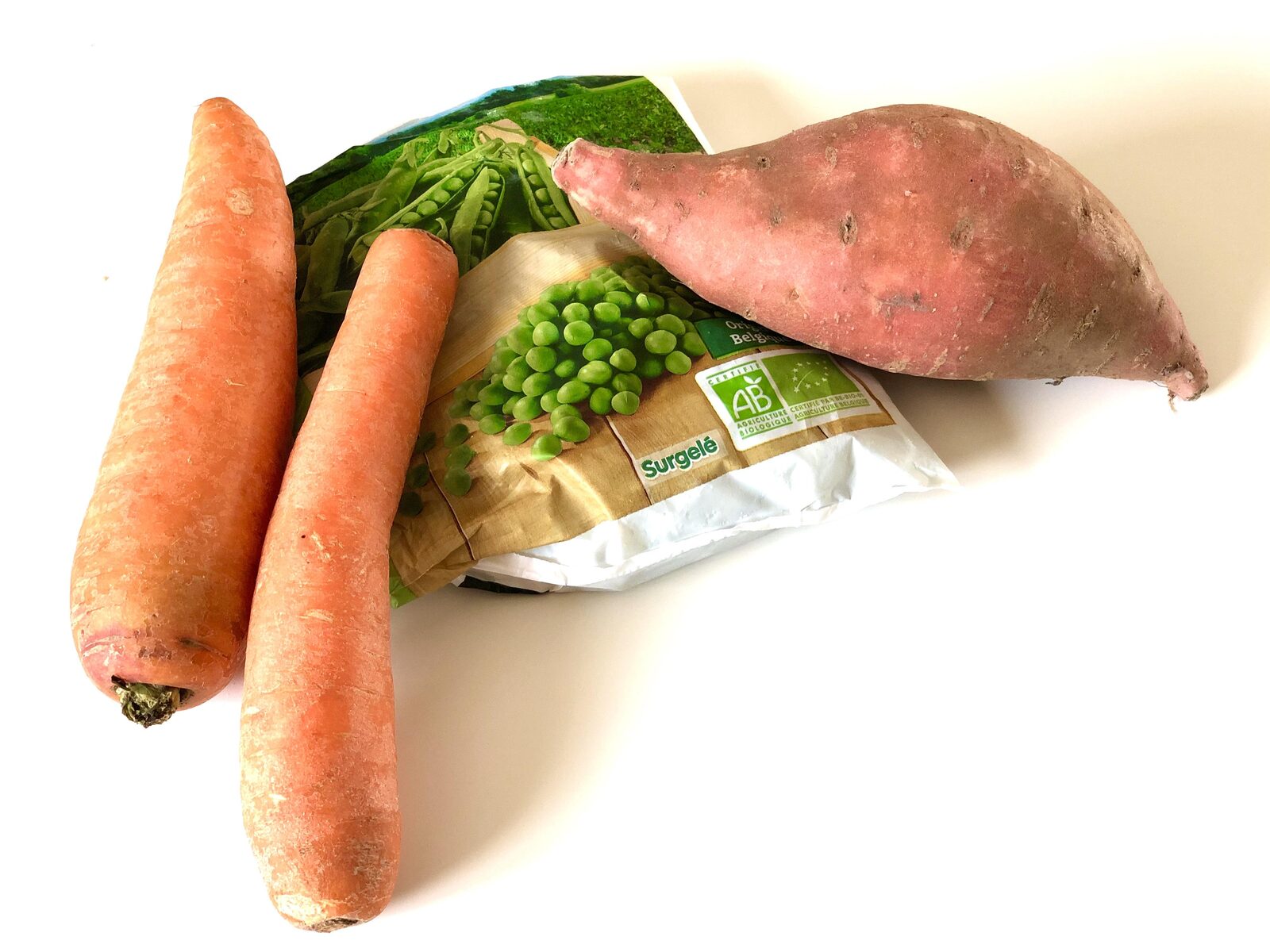 puree patate douce carotte petits pois