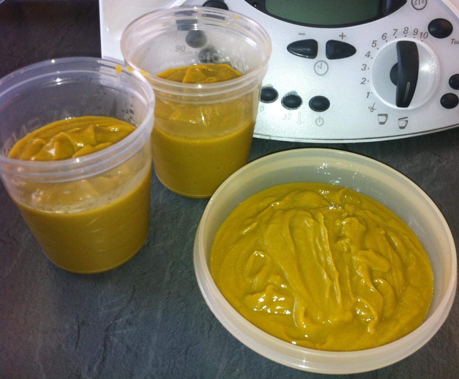 Purée petits pois carottes jambon