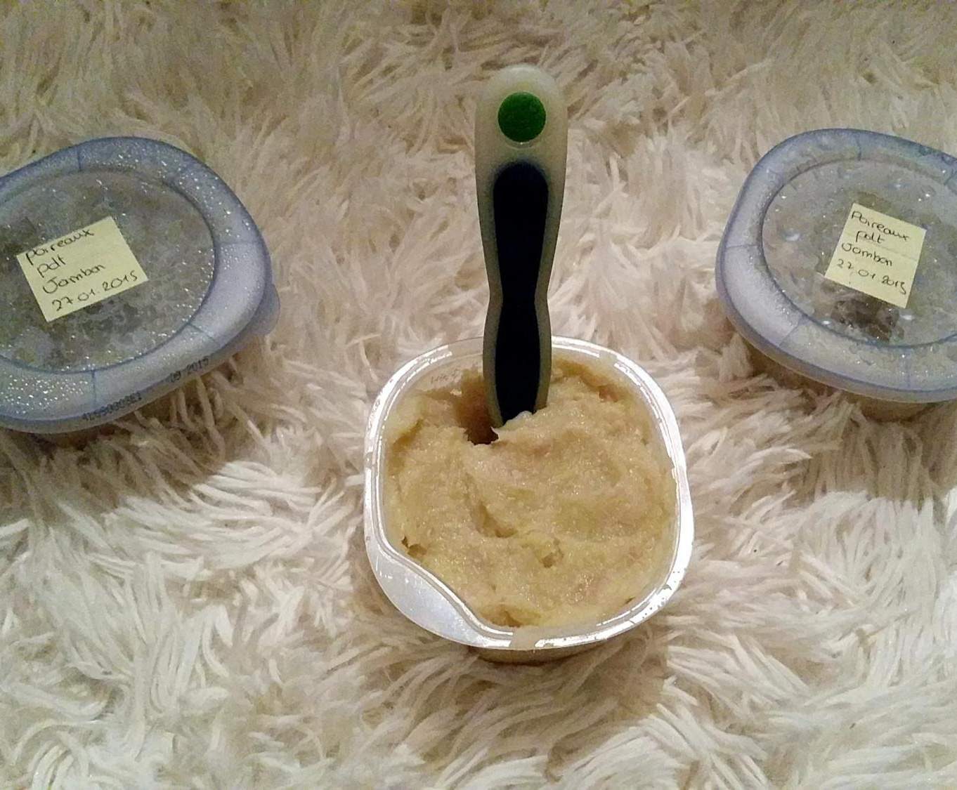 Purée poireaux - pdt - Jambon