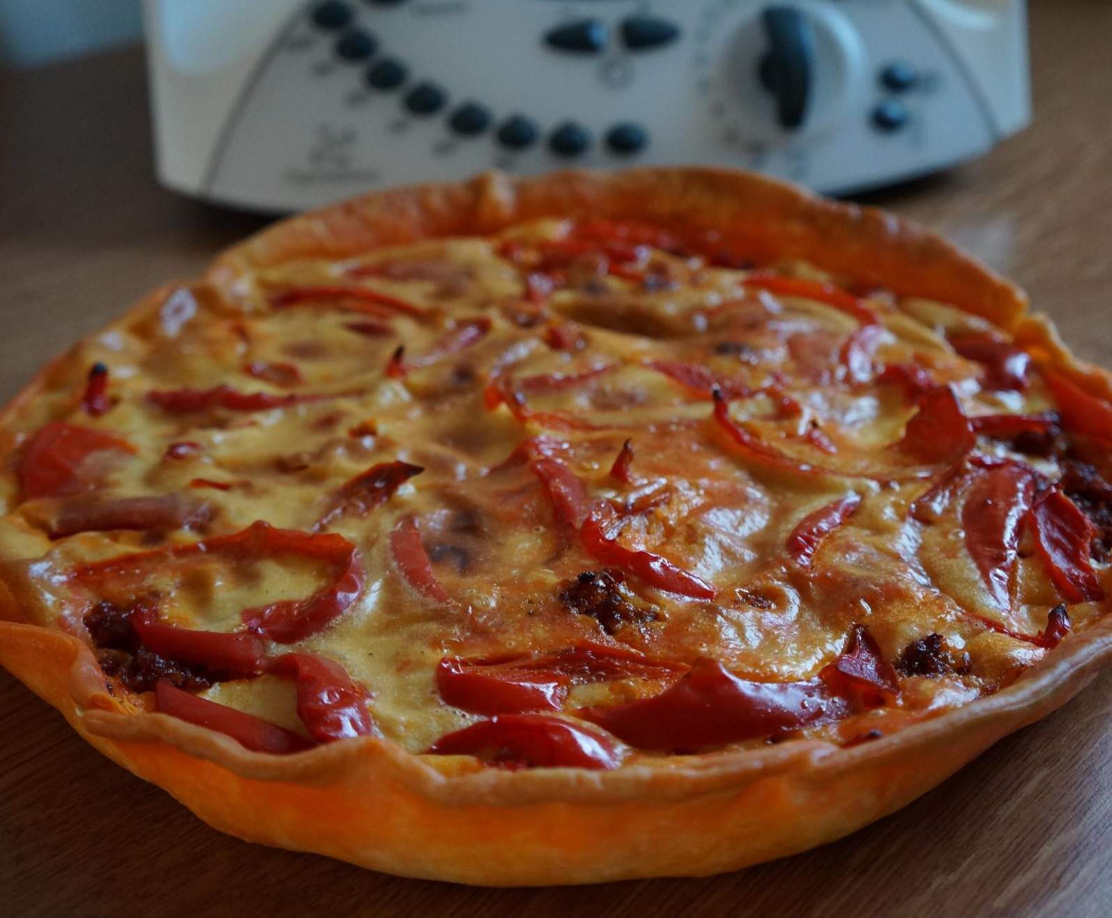 quiche au chorizo et aux poivrons rouges