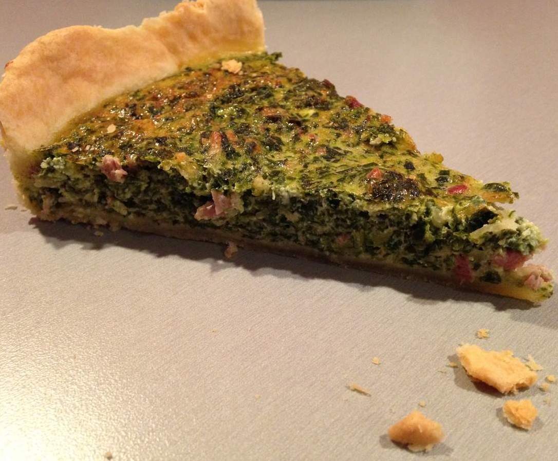 Quiche aux épinards, lardons et philadelphia