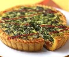 Quiche aux épinards, lardons, mascarpone