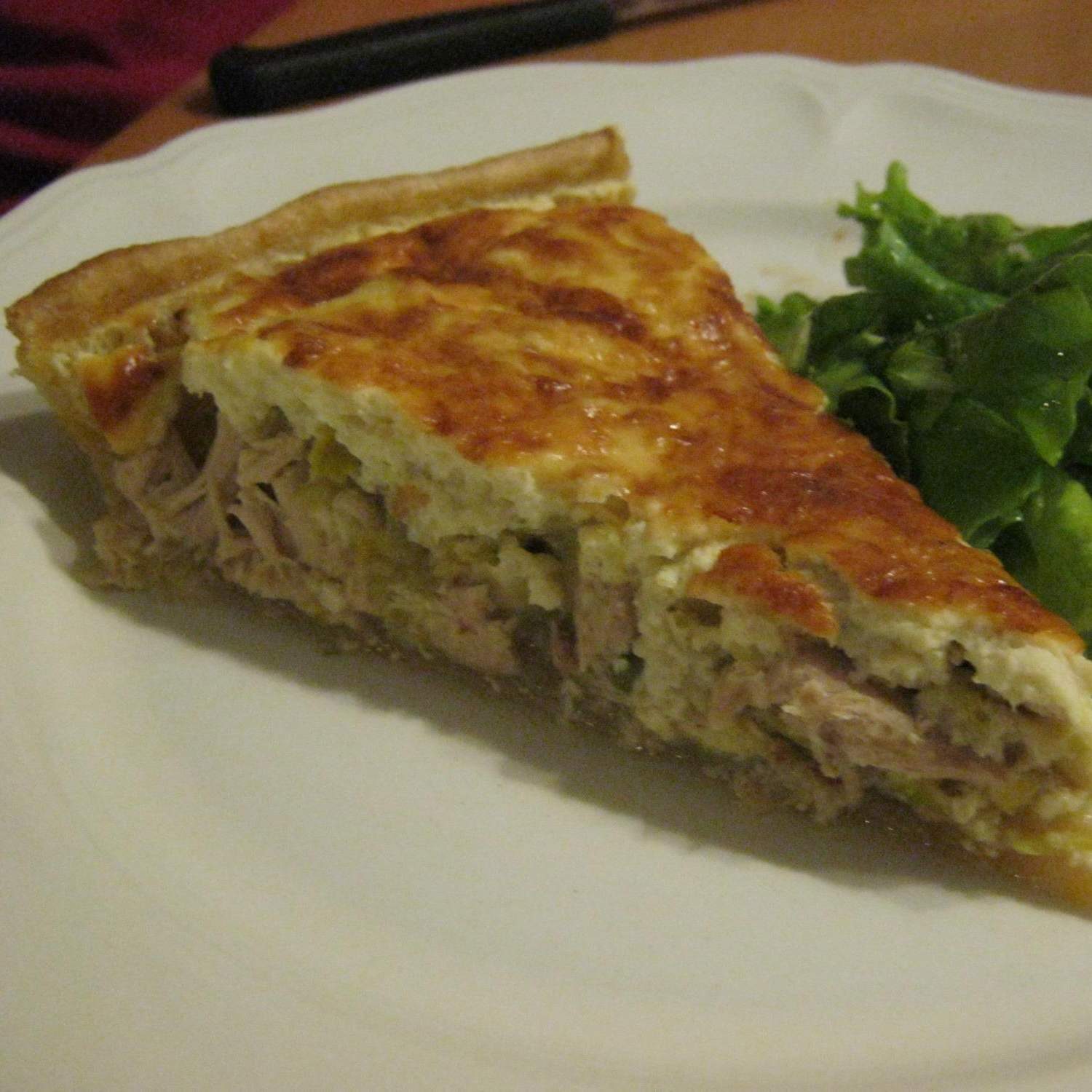 Quiche poireaux poulet coco curry