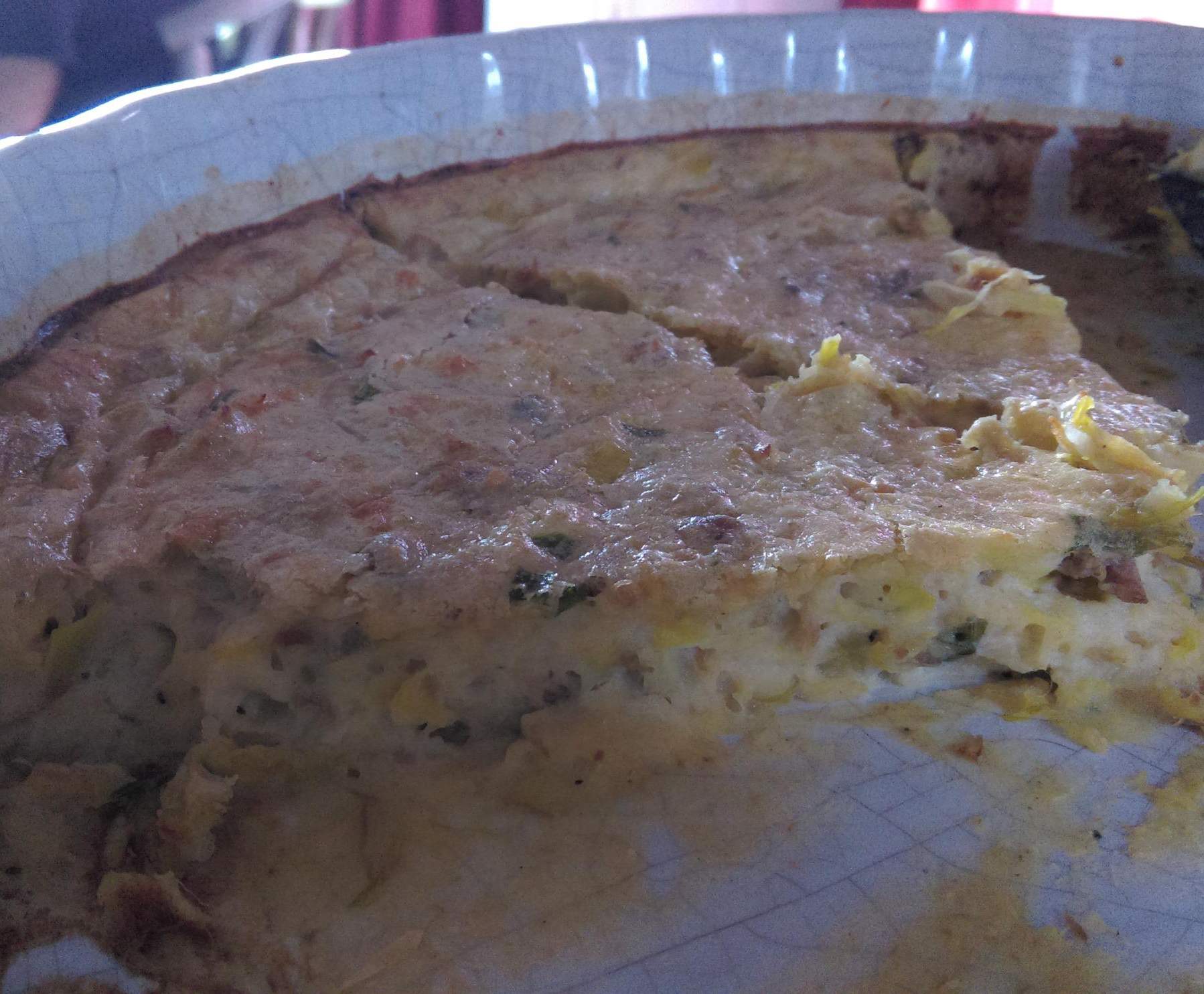 Quiche sans pâte thon poireaux