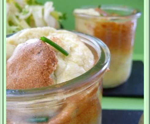 Quiche soufflée en verrine au roquefort