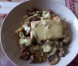 Quinoa champignons et saumon