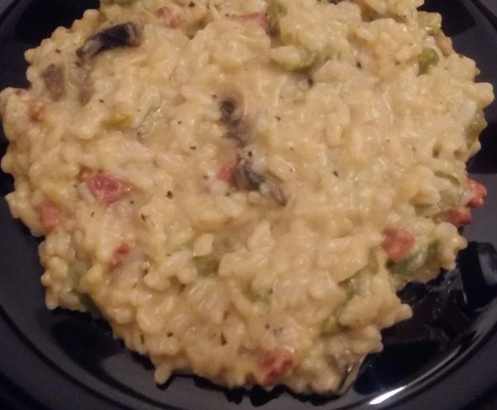 Risotto asperges, champignons, chorizo et ricotta