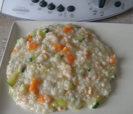 risotto au saumon courgettes et carottes