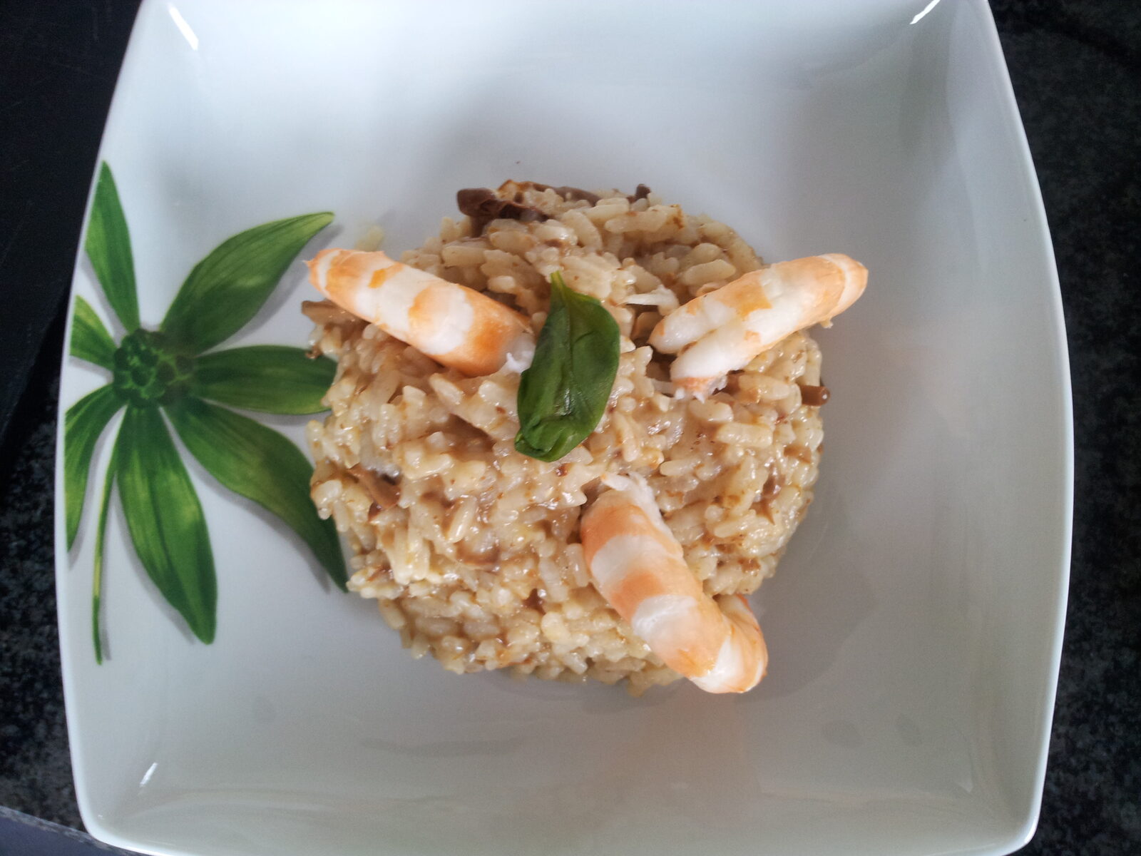Risotto aux cêpes et crevettes