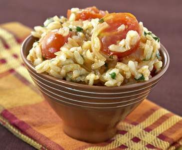 Risotto aux tomates, paprika et parmesan