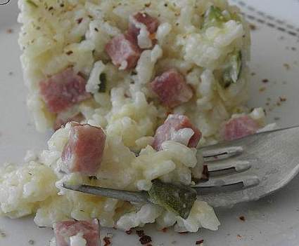 Risotto courgette/jambon/lardons façon Gumsell