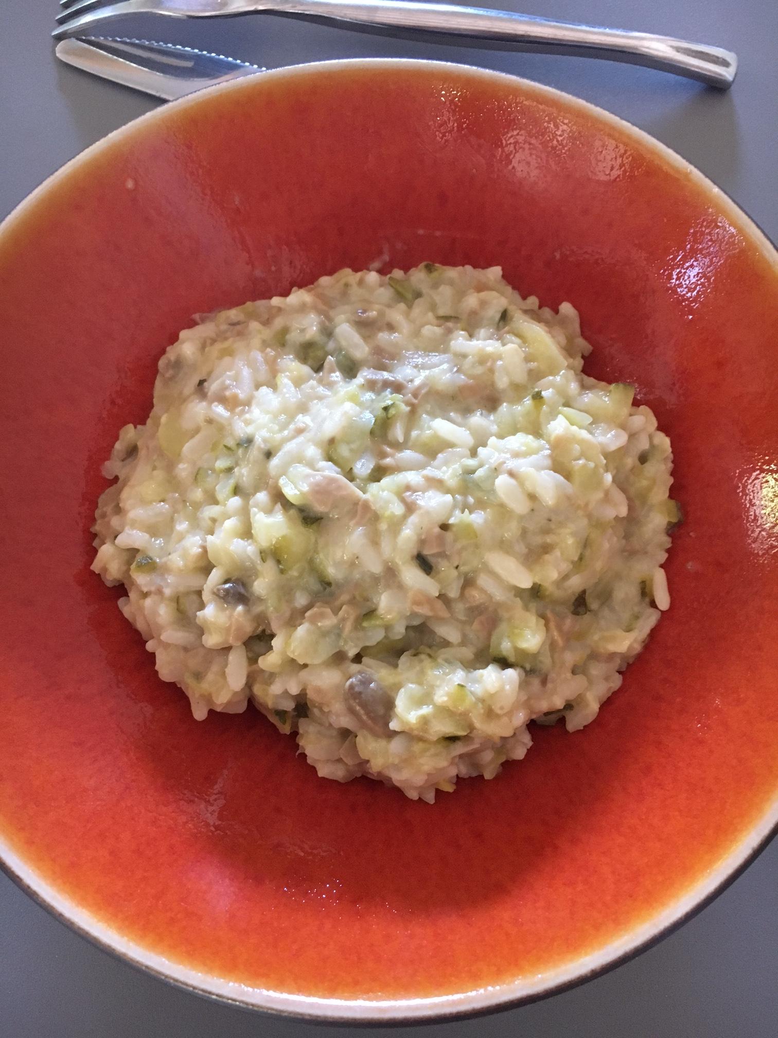 Risotto courgettes champignons