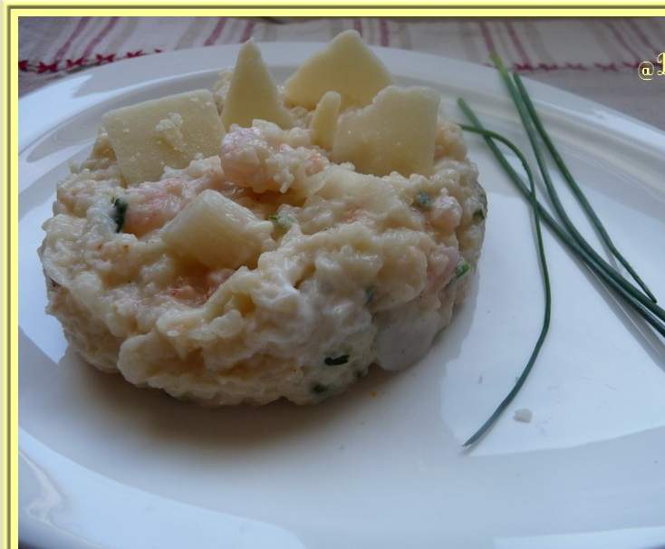 Risotto crevettes, noix de pétoncle.