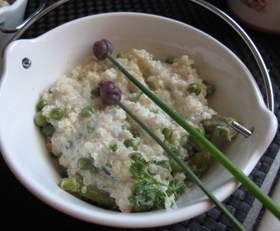 Risotto de printemps asperges vertes et petit-pois (recette à bas indice glycémique)
