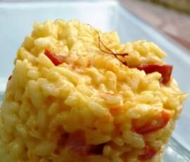 Risotto légèrement parfumé au chorizo