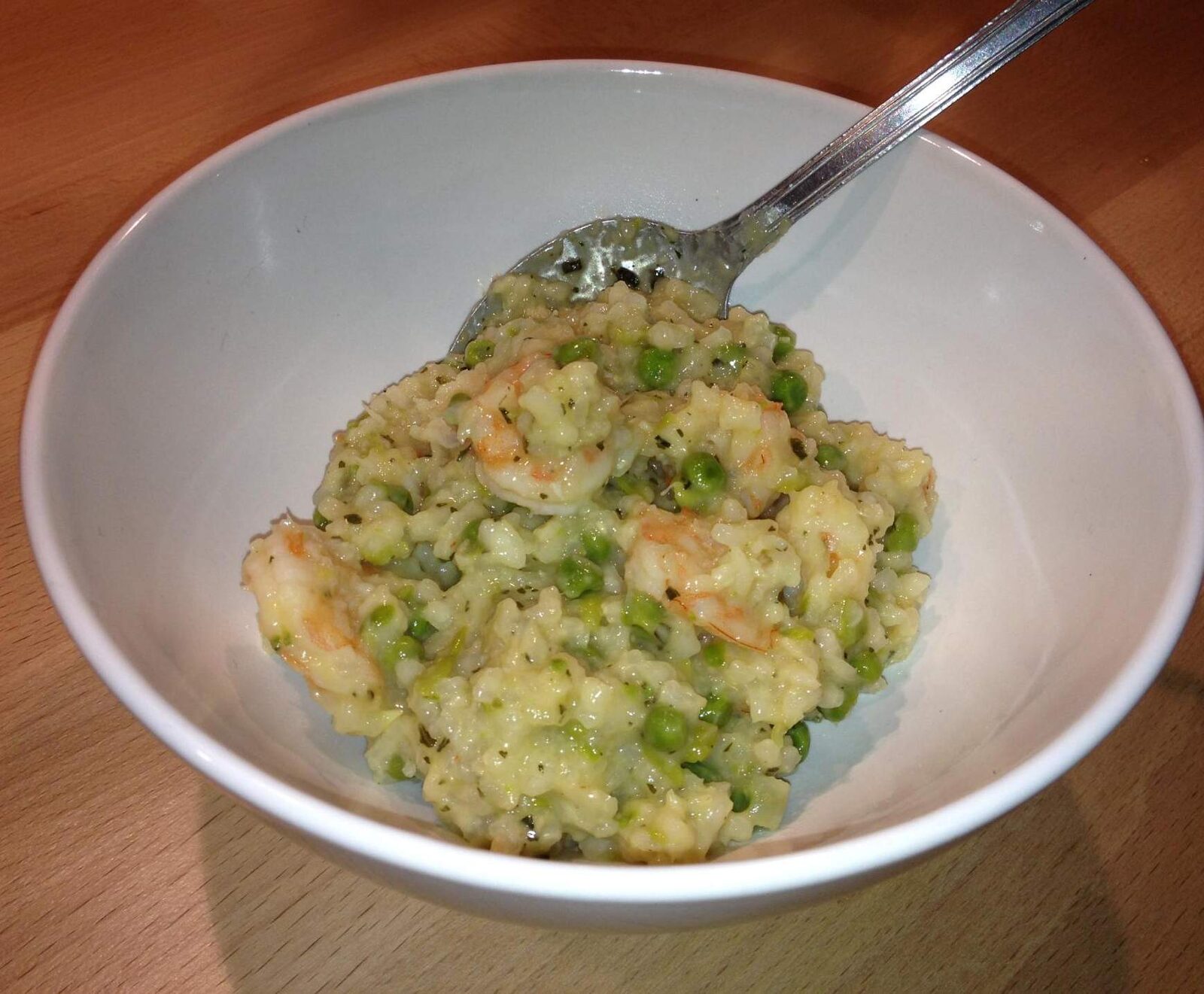 Risotto petits pois crevettes