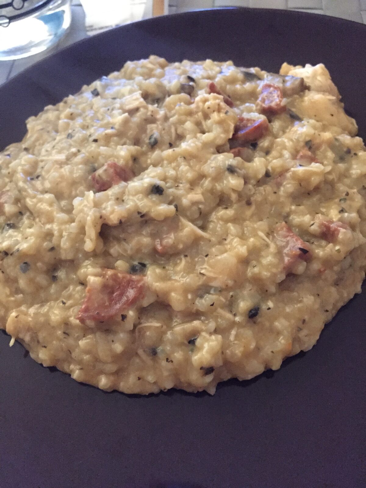 Risotto poulet chorizo et champignons