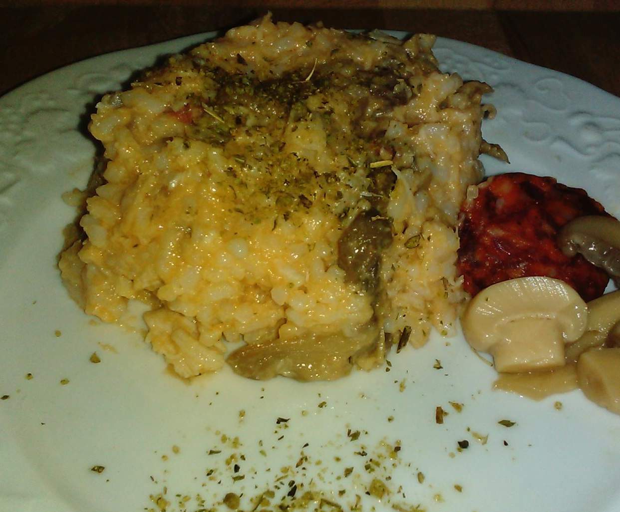 risotto riz poulet champignon chorizo