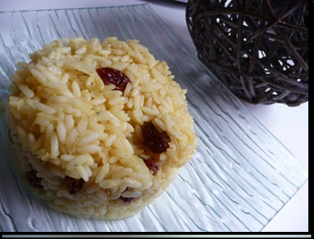 Riz au curry et raisins secs