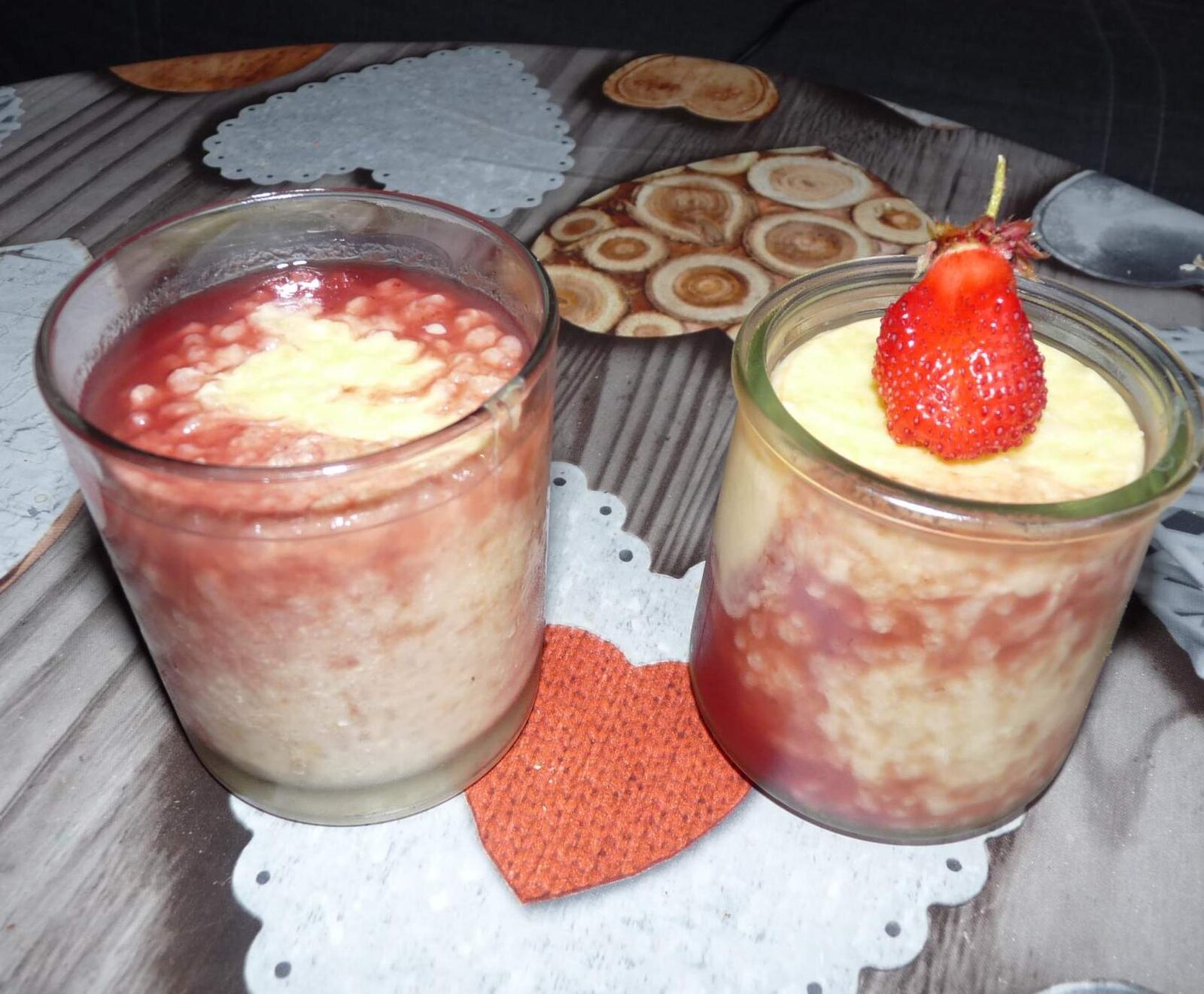 Riz au lait et fraises