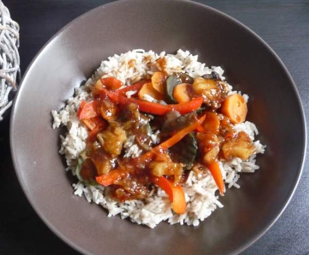 Riz et ses légumes à l'aigre douce