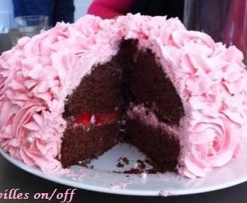 Rose cake à la fraise