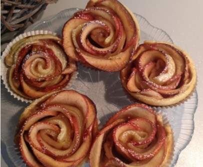 Roses feuilletées aux pommes