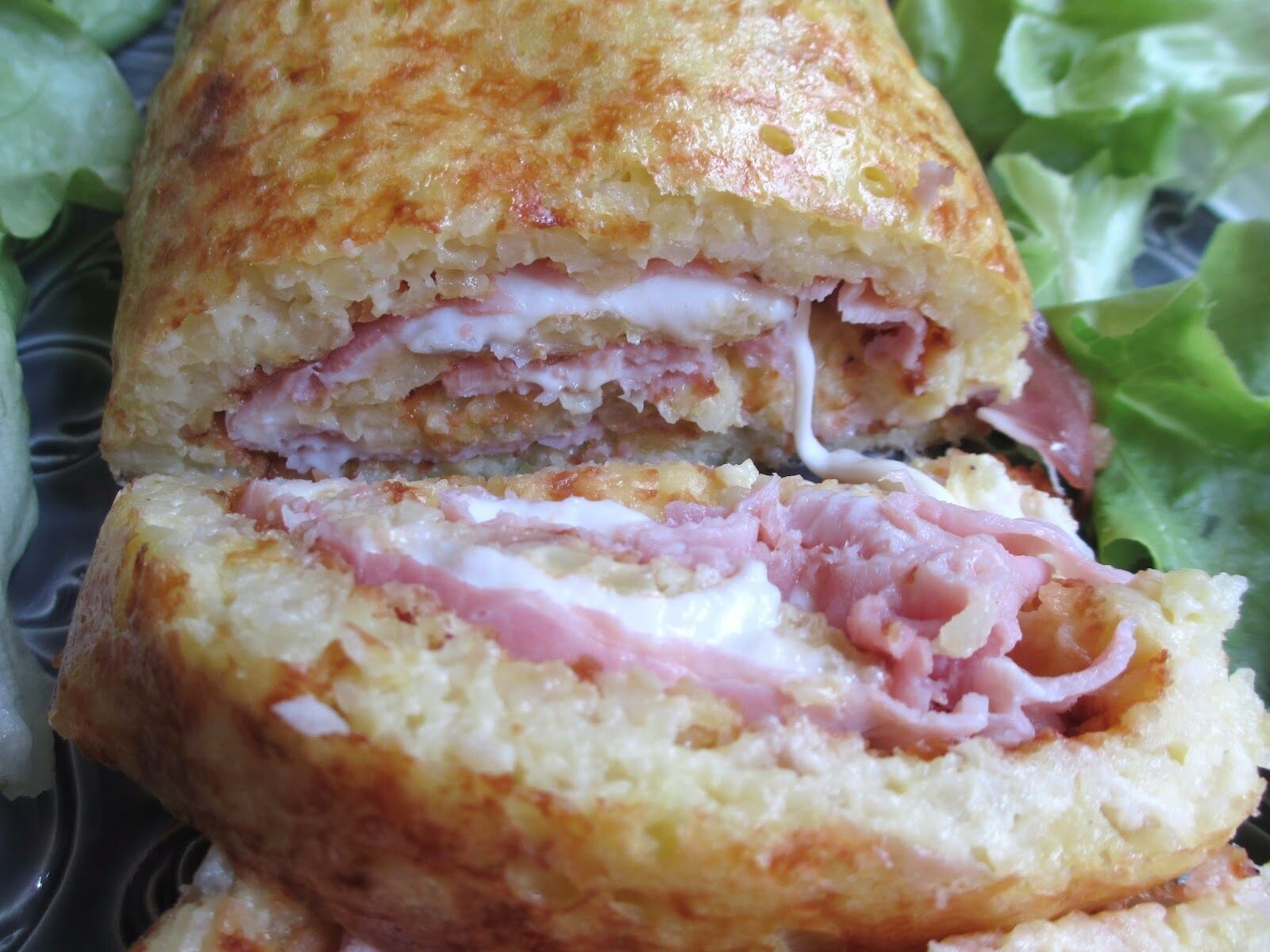 Rösti roulé et gratiné (Jambon et boursin)