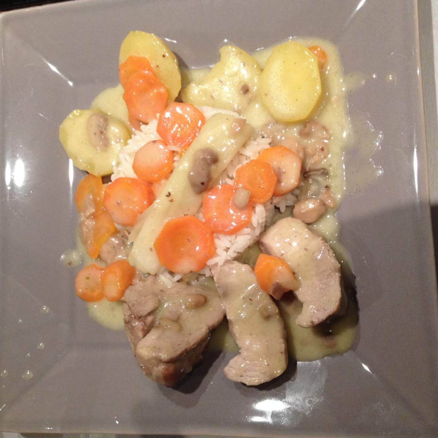 Rôti de veau façon blanquette