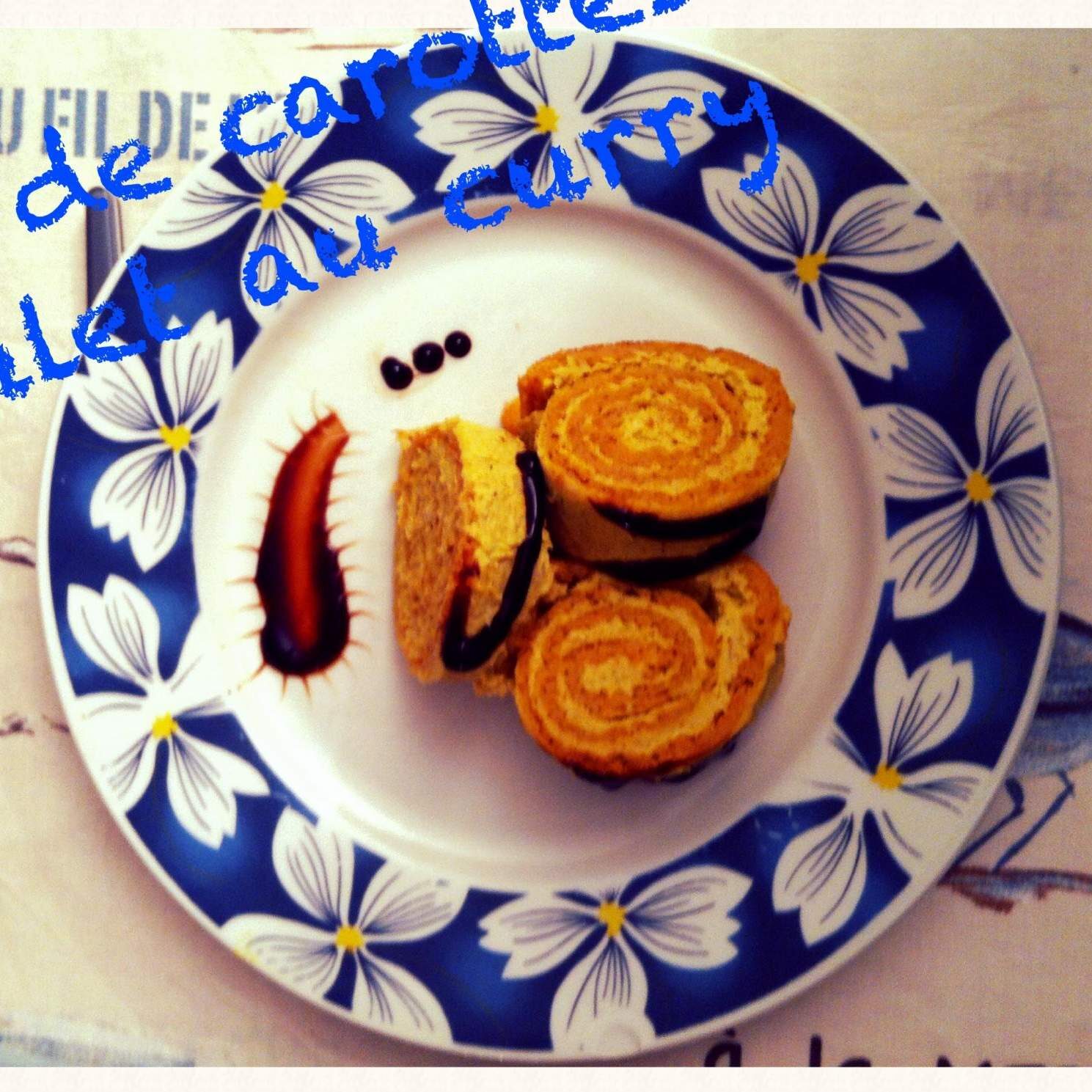 Roulé de carottes et poulet au curry