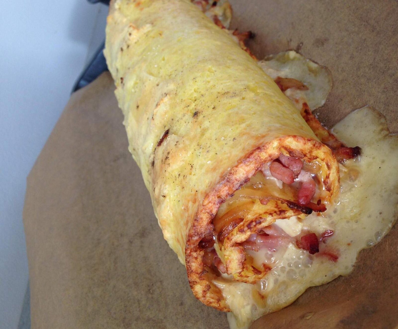 roulé de pomme de terre au munster et au lardon