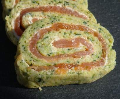 Roulés aux courgettes et saumon fumé