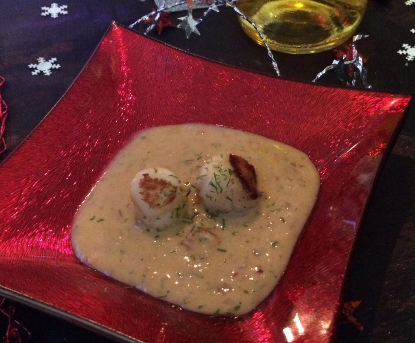 SAINT JACQUES et CRÈME de CORAIL ÉPICÉE