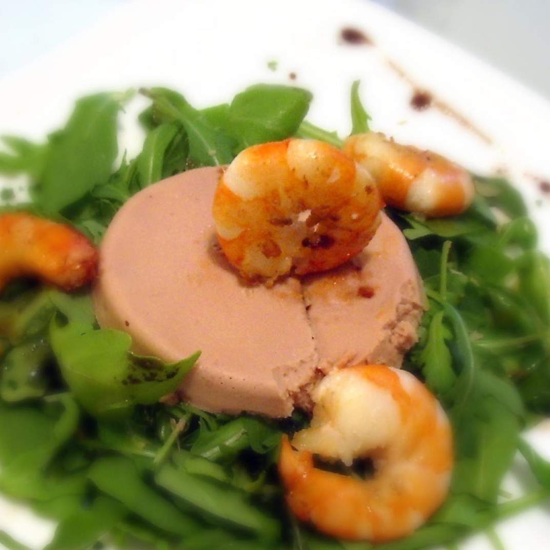 Salade aux écrevisses et foie gras