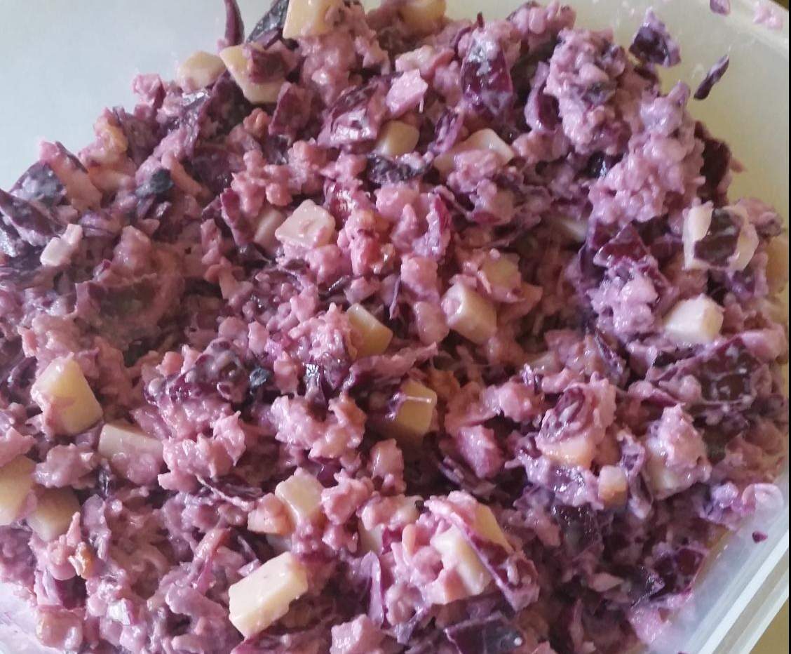 salade chou, comté, lardons