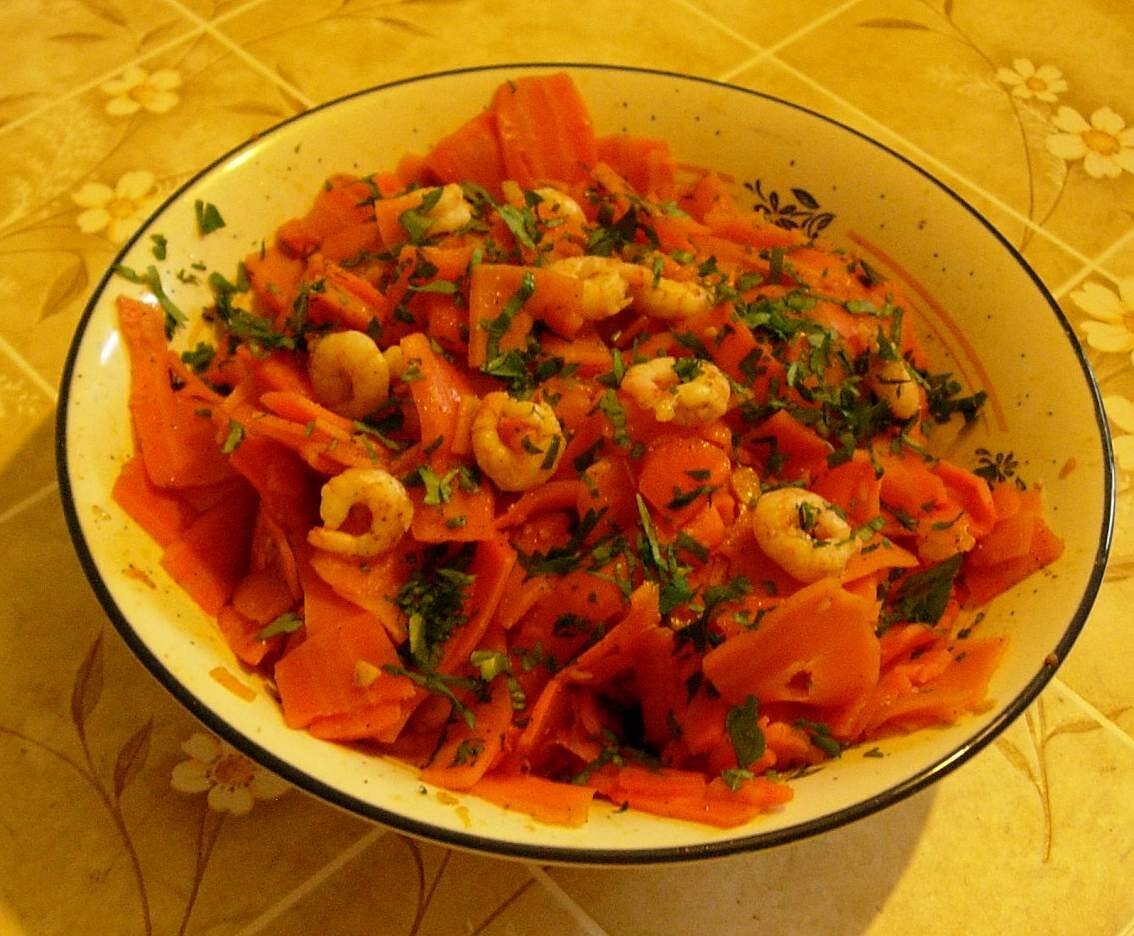 Salade de carottes et crevettes