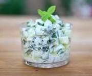 Salade fraîcheur concombre courgette menthe