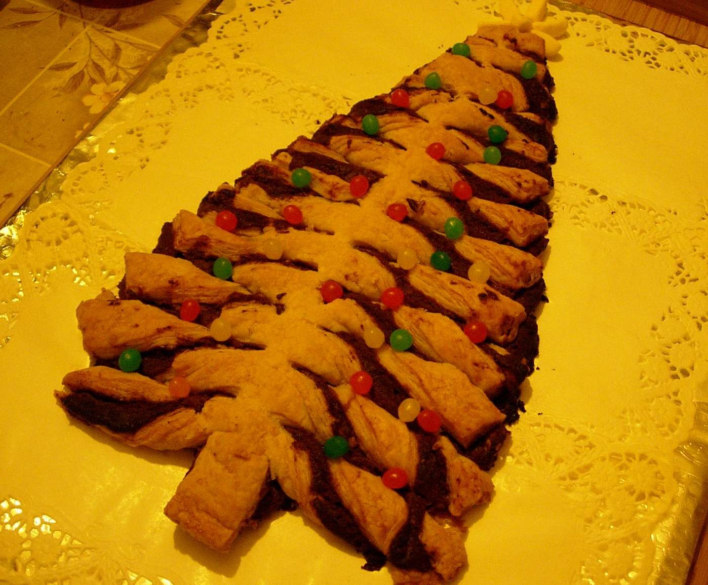 Sapin feuilleté à la pâte à tartiner