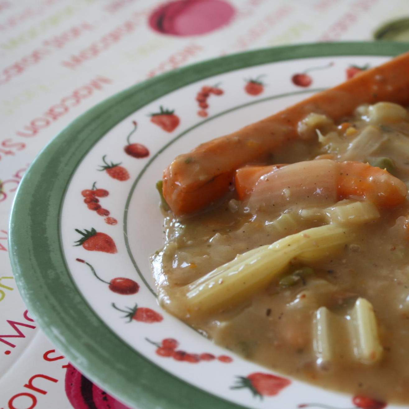 Saucisses végétales aux légumes compotés au cidre