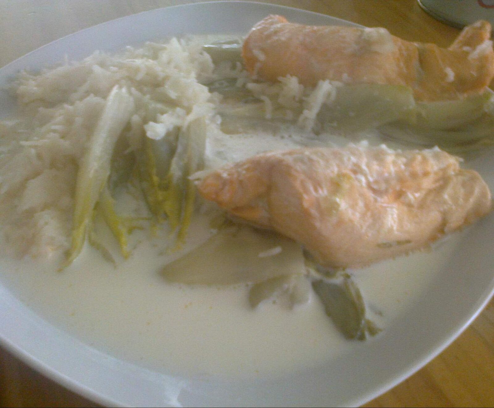 saumon endive et riz