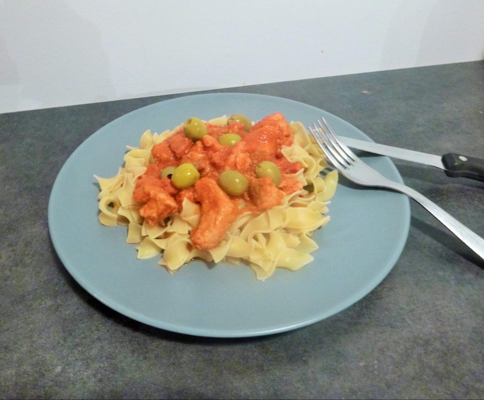 Sauté de porc tomate olive