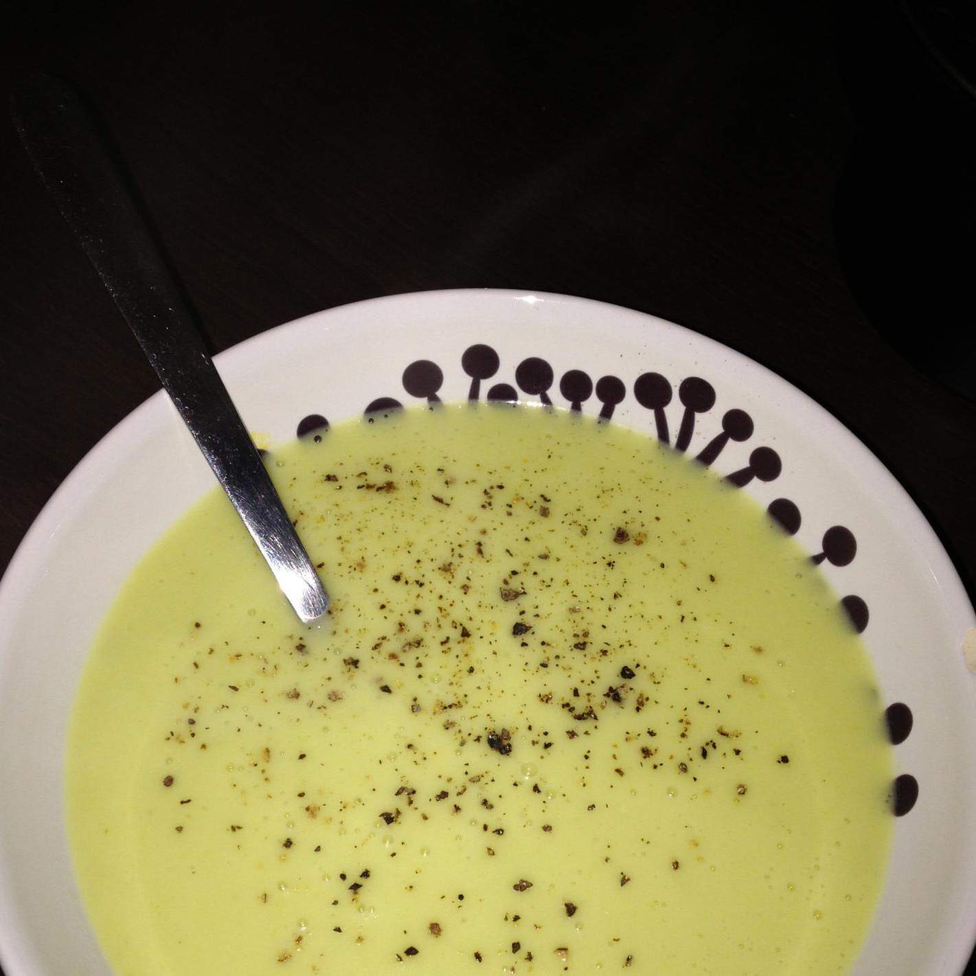 Soupe aux poireaux et lait de coco