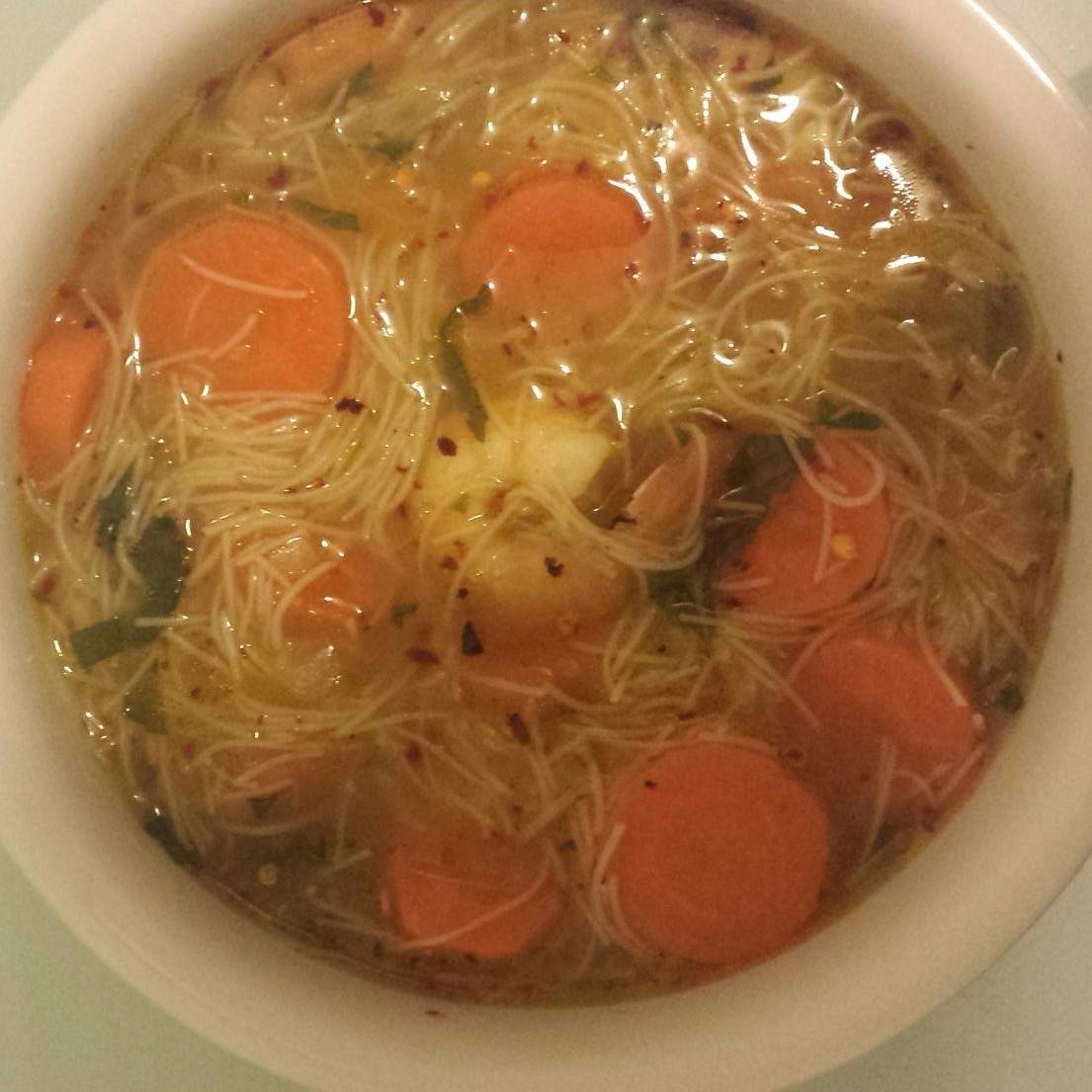 Soupe de nouilles thai et crevettes