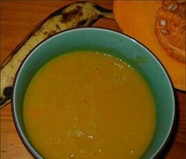 Soupe giraumon plantain (sans gluten/sans lait) {Vegecarib}